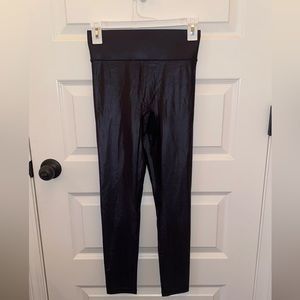 Black leather leggings